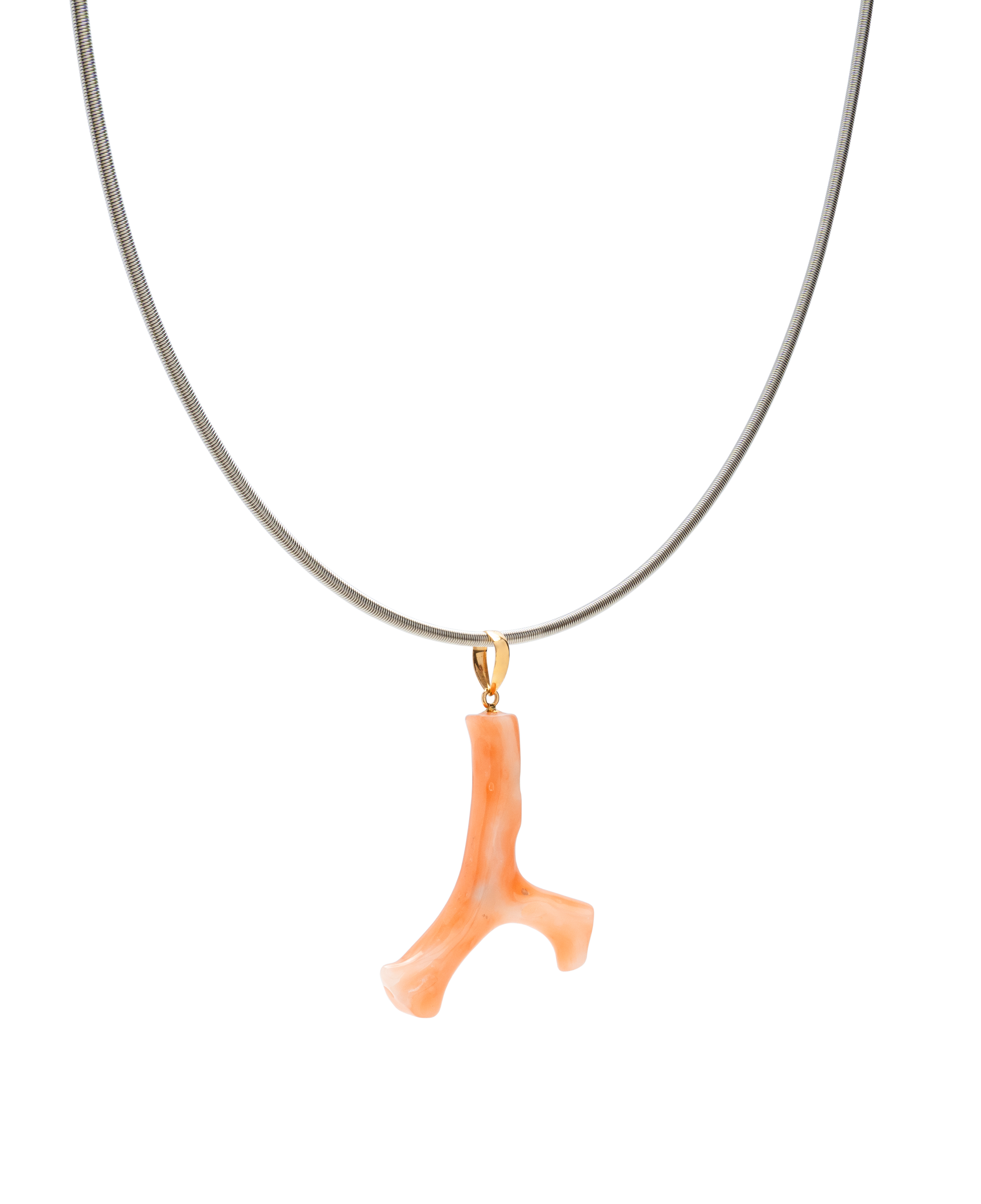 Coral Branch Pendant With Pearl