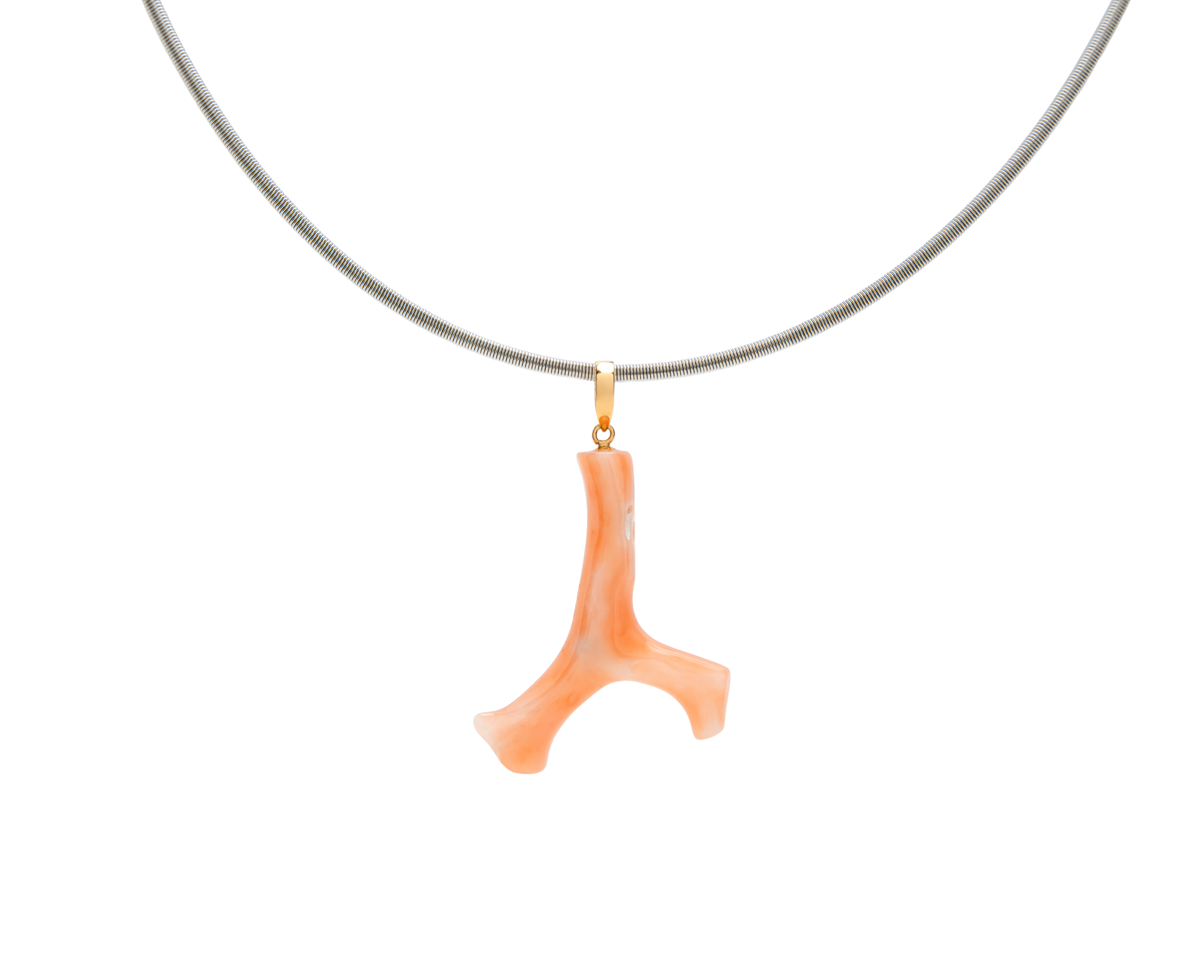 Coral Branch Pendant With Pearl