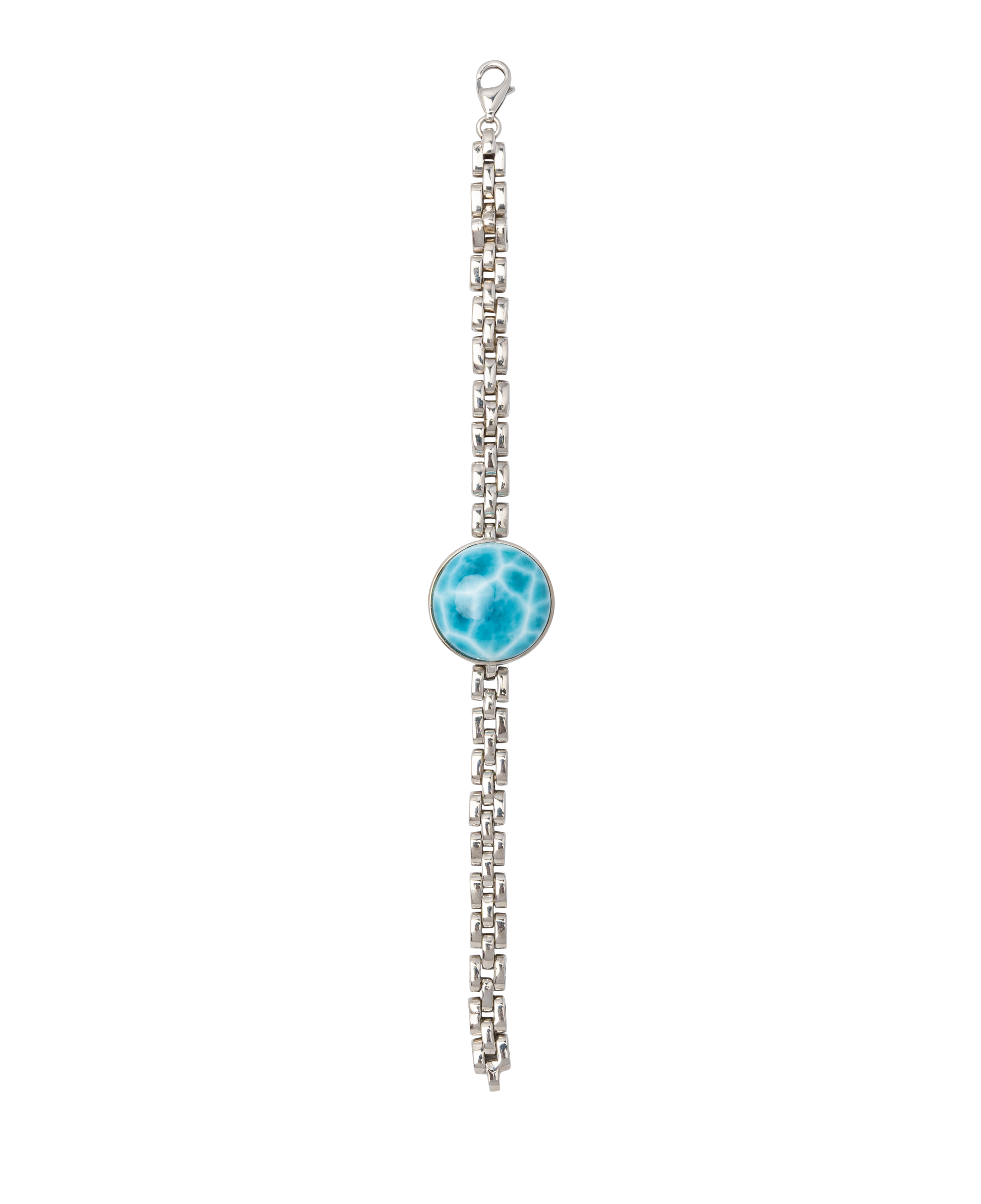 Elegant Larimar chain bracelet inspired by ocean energy