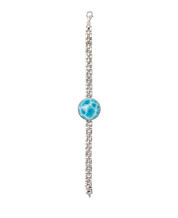 Elegant Larimar chain bracelet inspired by ocean energy