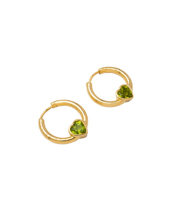 Peridot Heart Earring Loops - Yukimoto