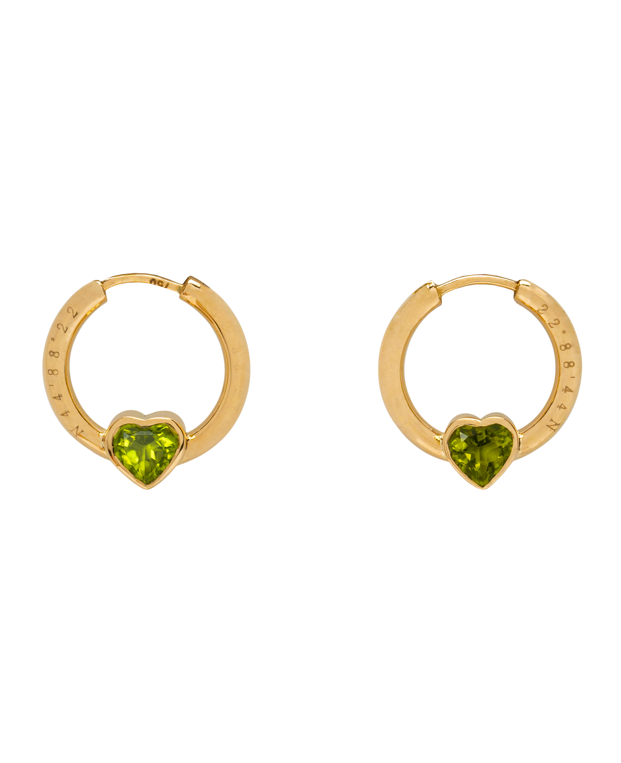 Peridot Heart Earring Loops - Yukimoto