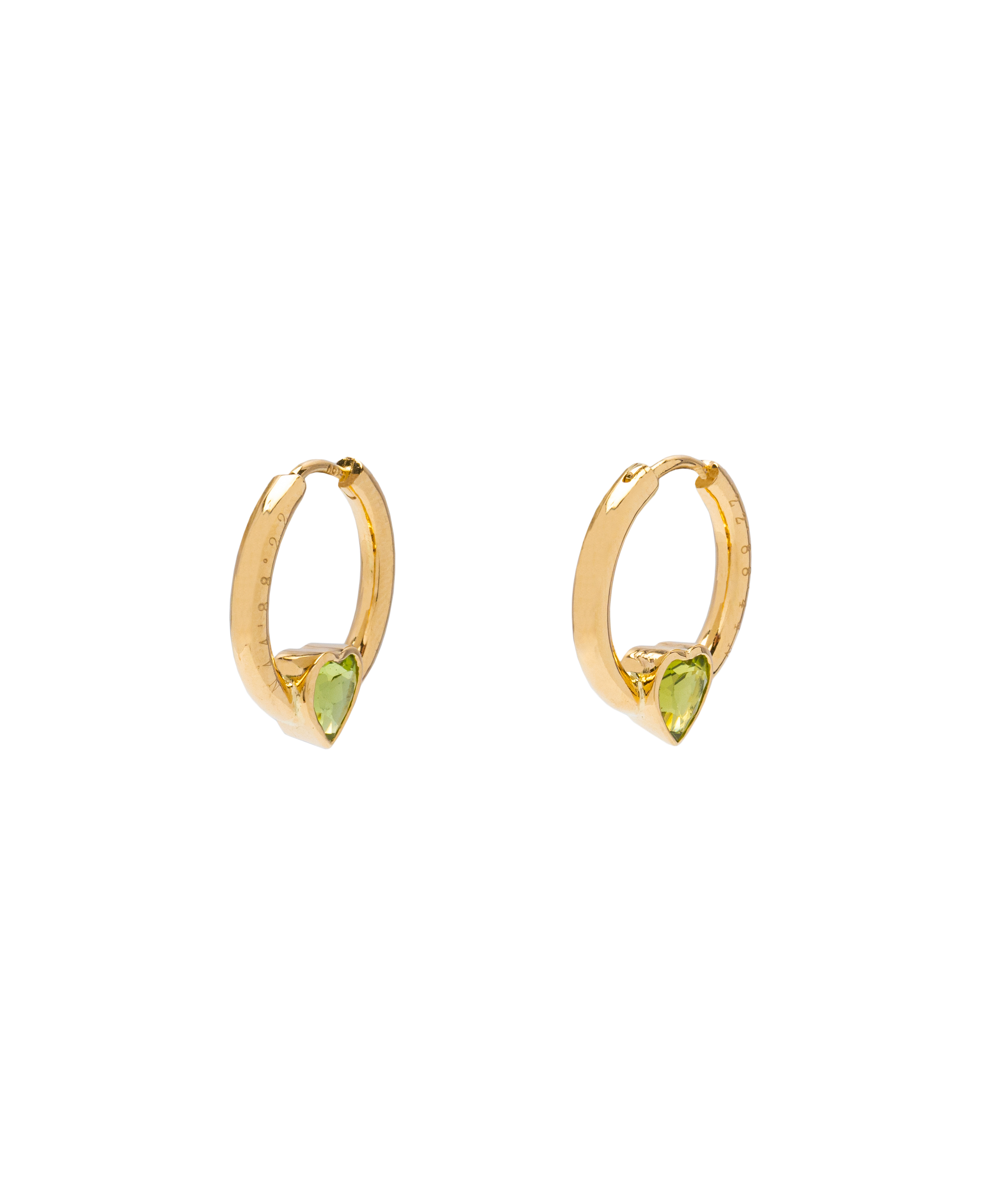 Peridot Heart Earring Loops - Yukimoto
