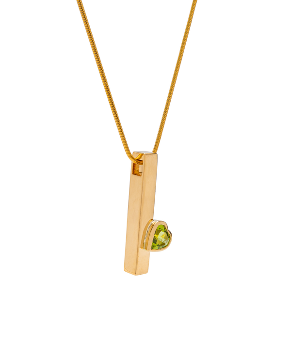 Peridot Rod Heart Pendant - Yukimoto