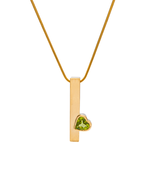 Peridot Rod Heart Pendant - Yukimoto