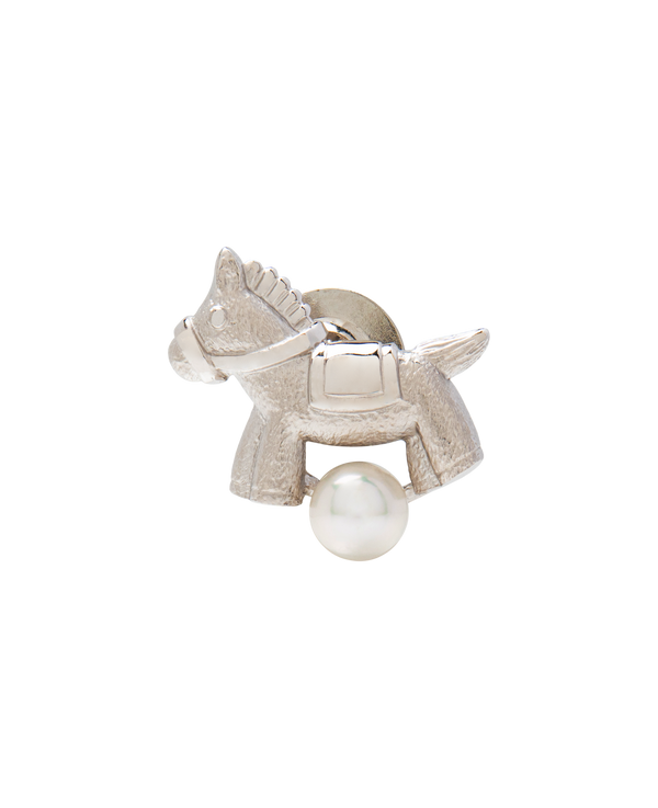Gentle Pony Brooch with Akoya Pearl