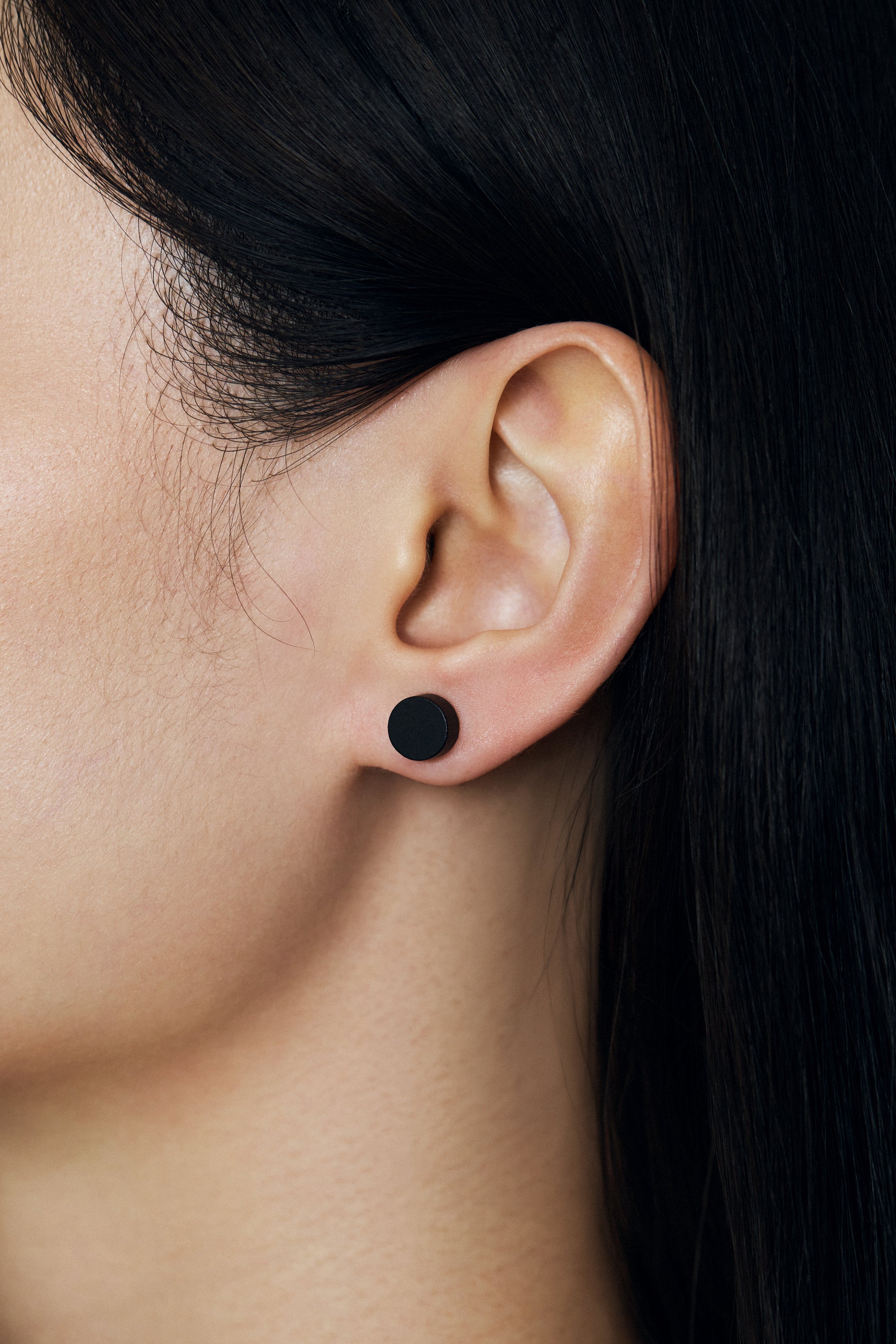 Ebony Wood Ear Studs