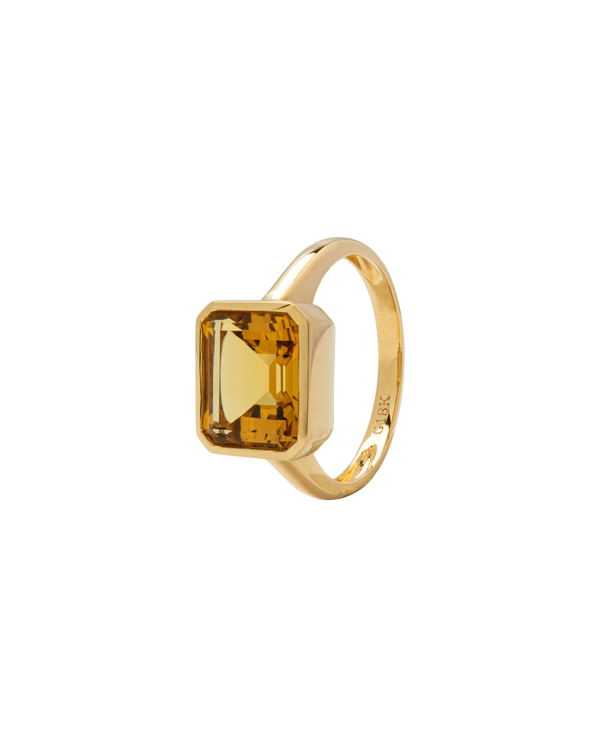 Elevé Yellow Emerald Ring