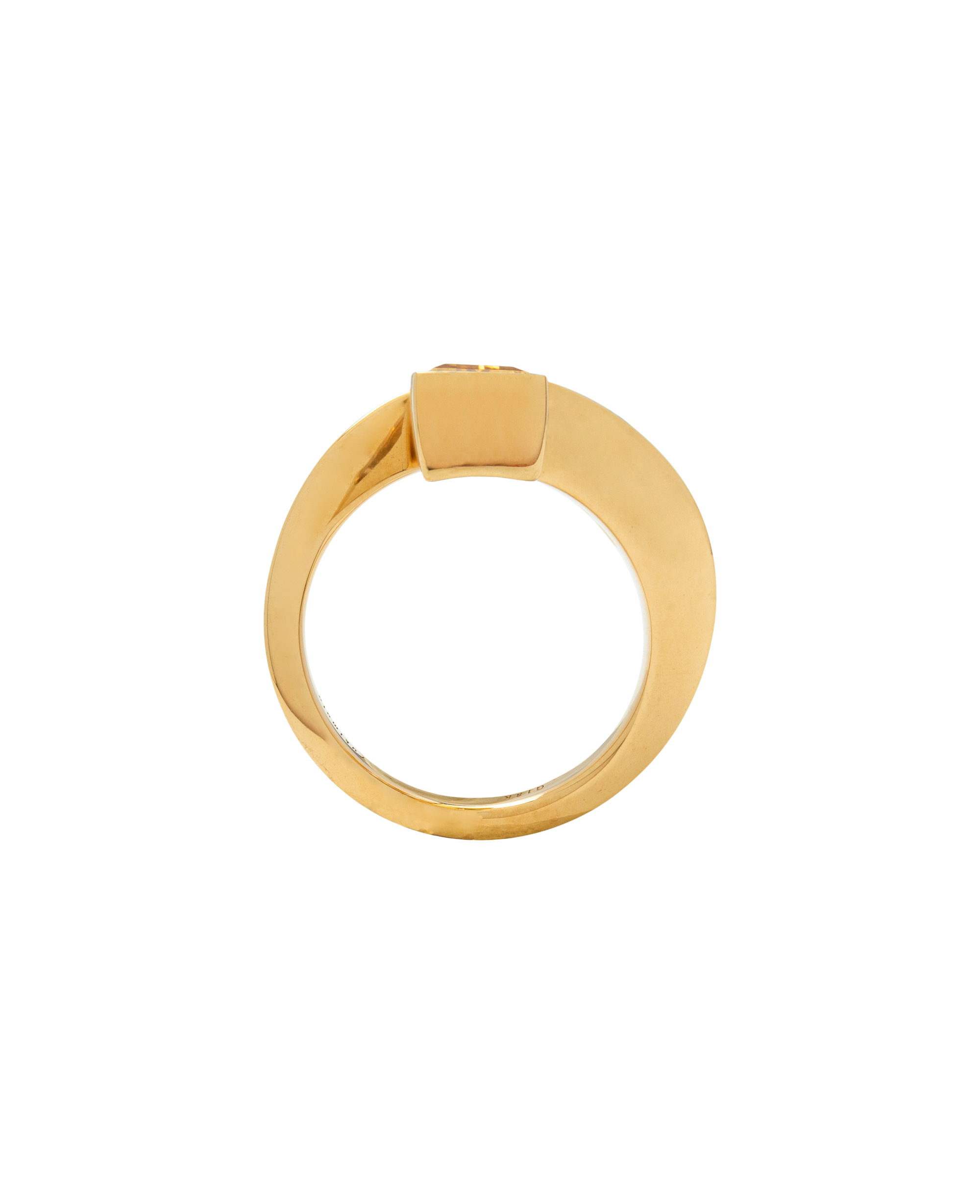Elevé Yellow Emerald x Topaz Staircase Ring in 18k Gold, showcasing a unique step-cut design.