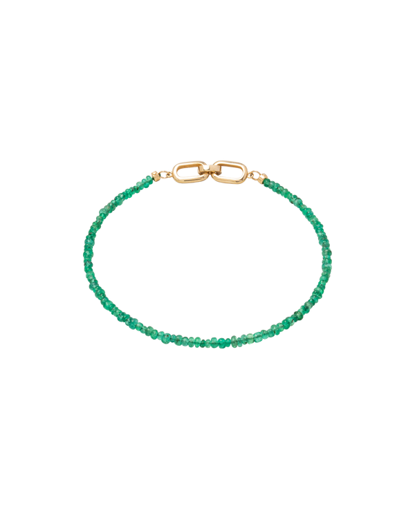 Muzo Emerald Bracelet featuring natural Colombian Emerald beads and elegant clasp, 17cm in length.