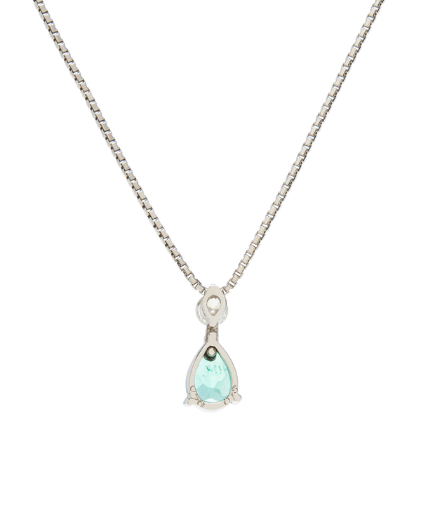 Emerald Pear Diamond Pendant Necklace