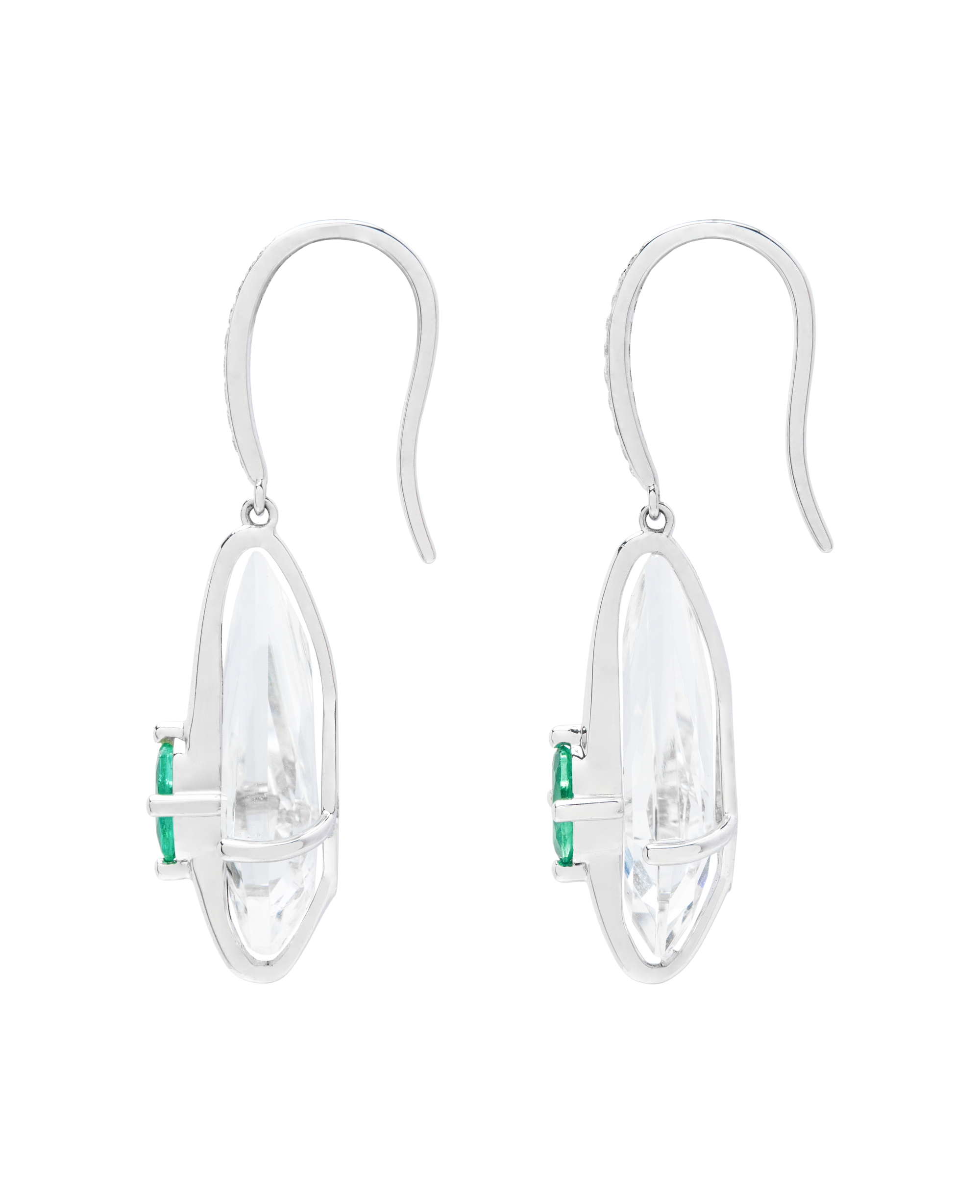 Emerald x Rock Crystal Earrings