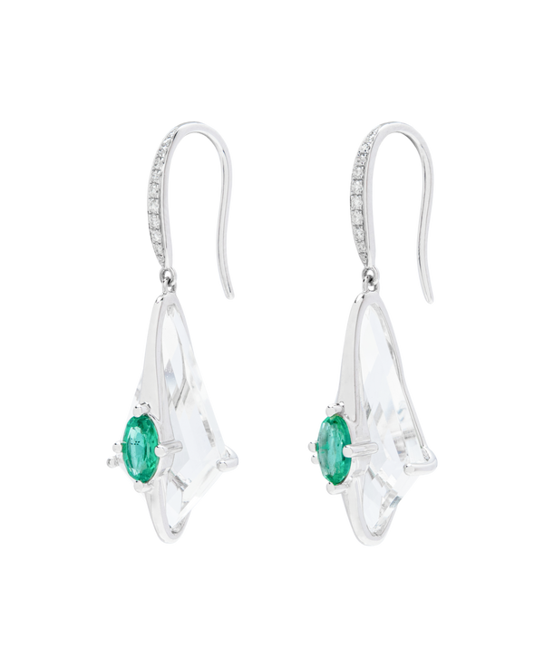 Emerald x Rock Crystal Earrings