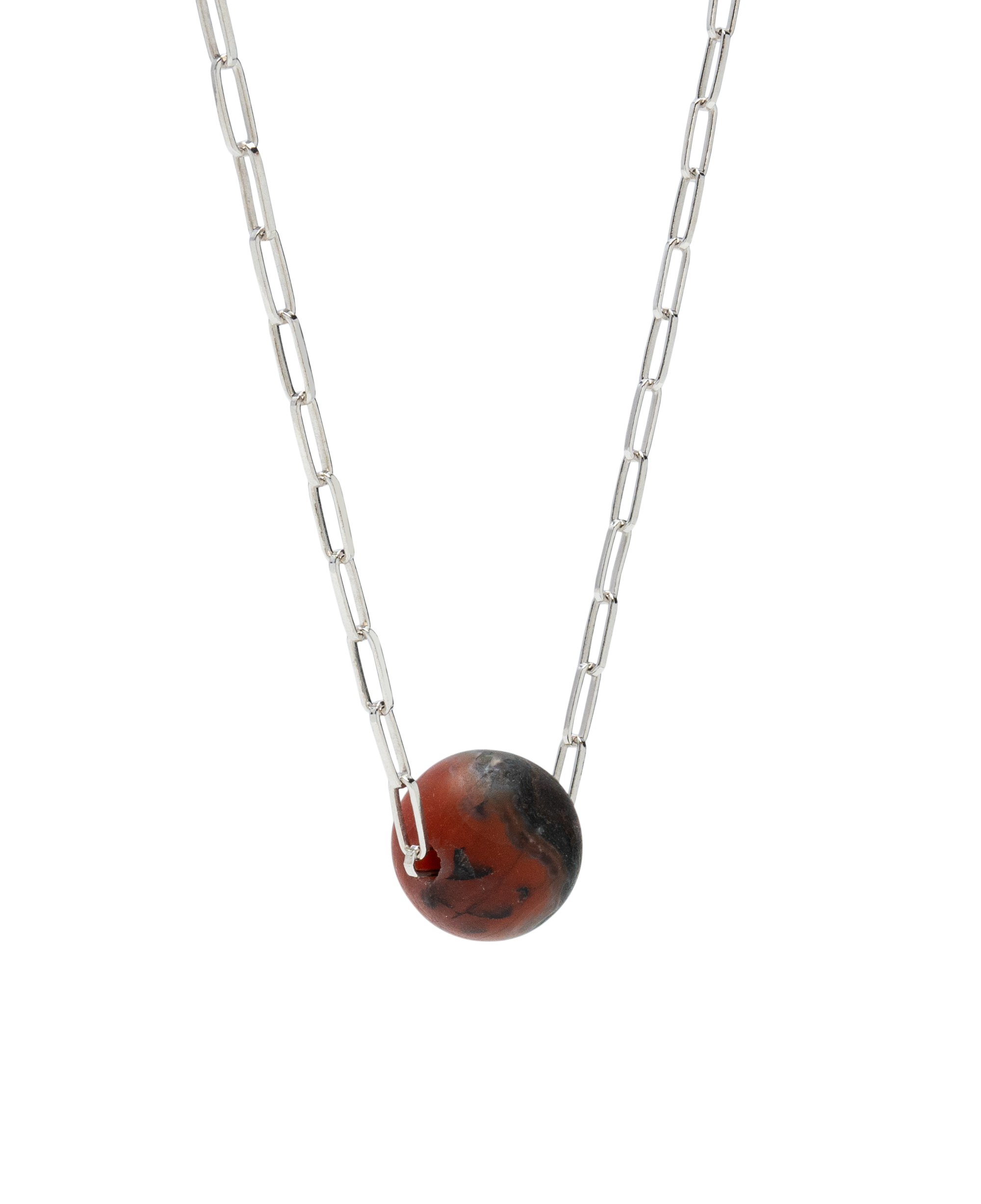 Fire Lava Bi-color Agate Bead Necklace