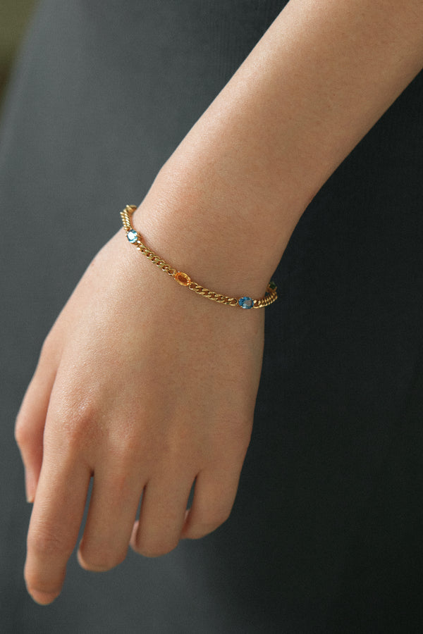 Fancy Sapphire Cuban Curb Bracelet