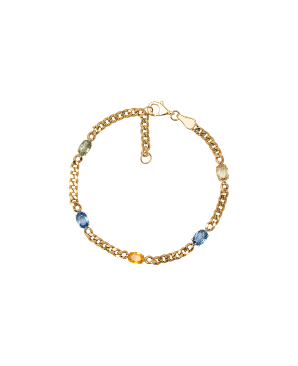 Fancy Sapphire Cuban Curb Bracelet