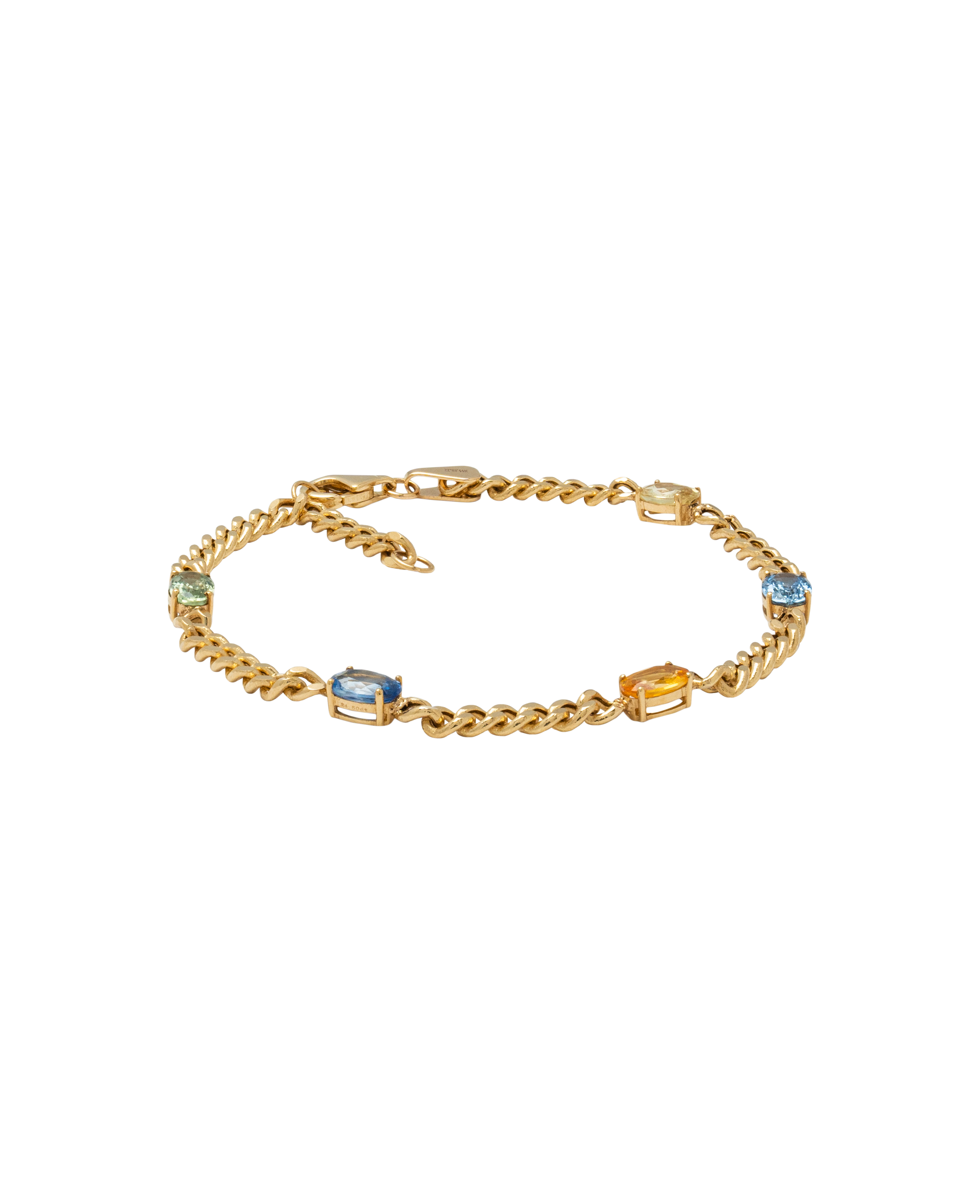 Fancy Sapphire Cuban Curb Bracelet