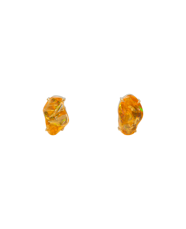 Fire Opal Freeform Ear Studs 18k