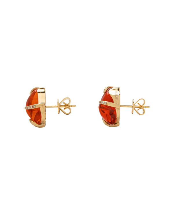 Fire Opal Freeform Ear Studs 18k