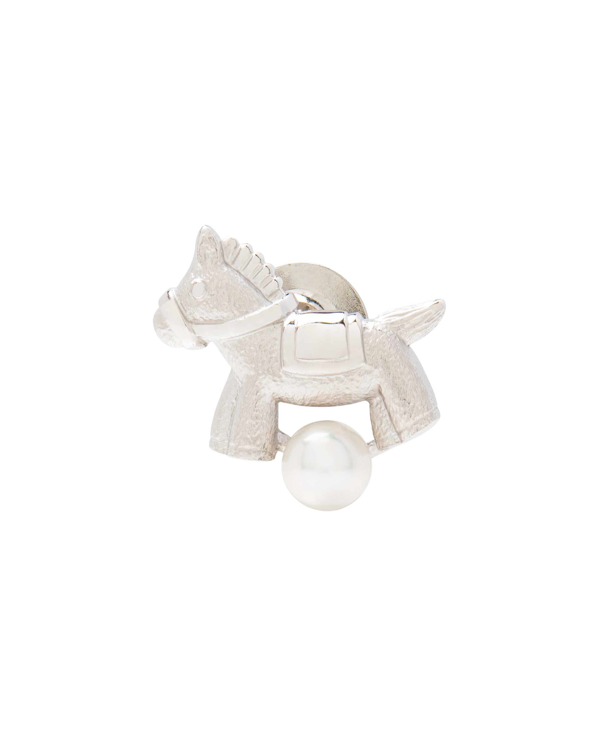 Gentle Pony Brooch with Akoya Pearl