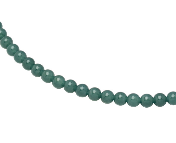 Green Alloy Jadeite Necklace featuring luminous rounded jadeite beads in a delicate arrangement.