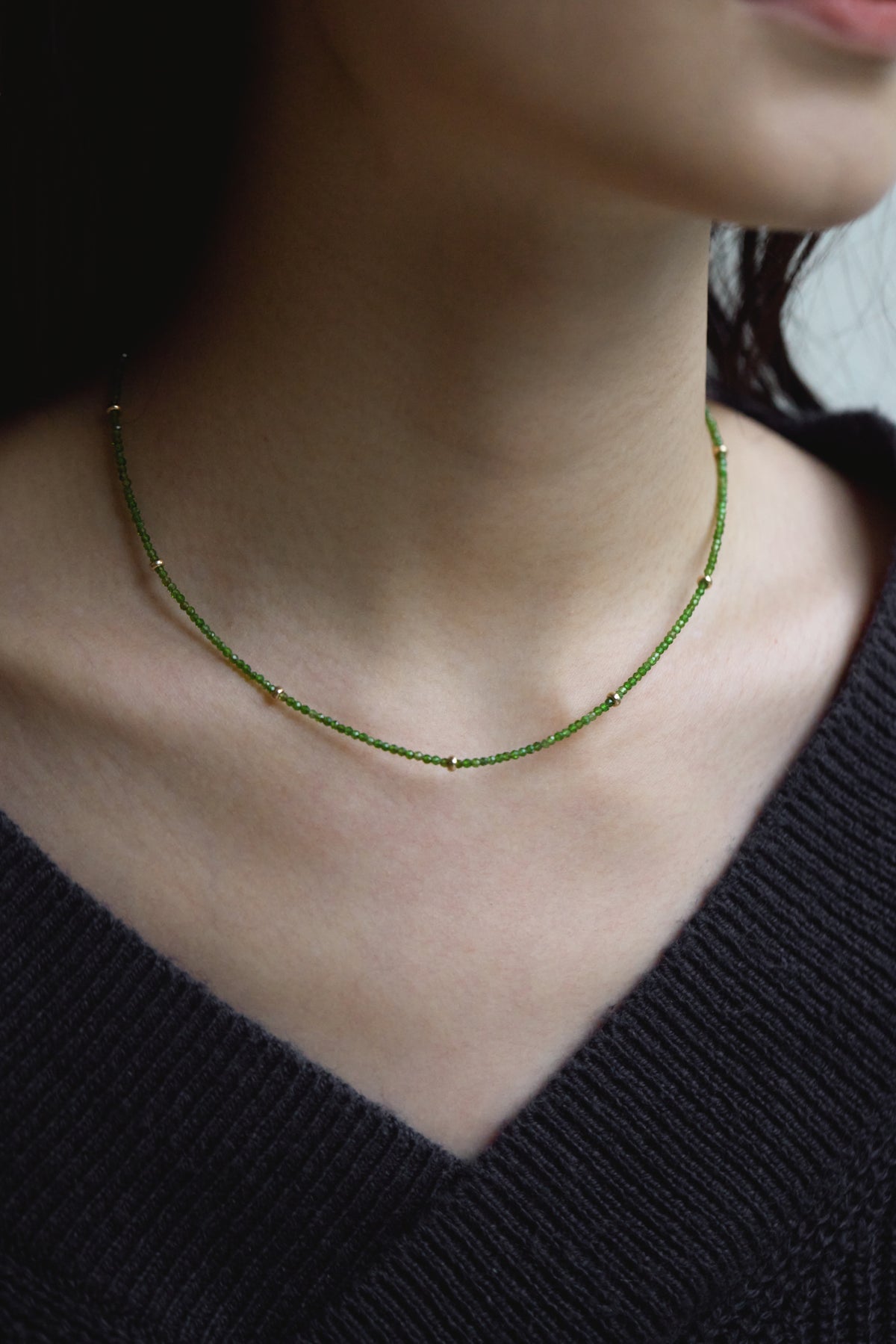 Hiddenite Faceted Necklace