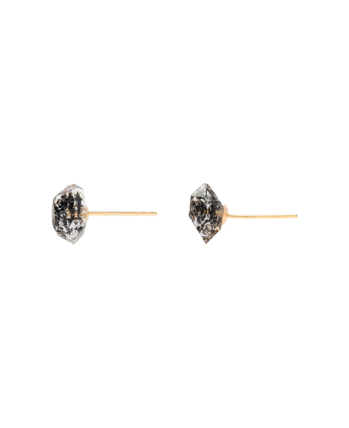 Black Herkimer Diamond Ear Studs