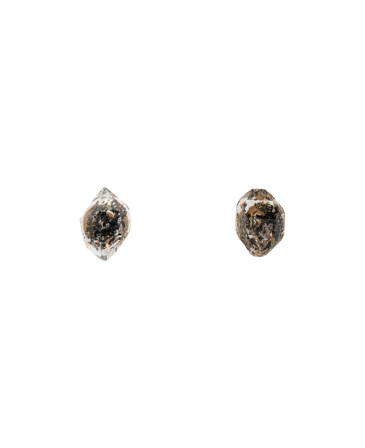 Black Herkimer Diamond Ear Studs