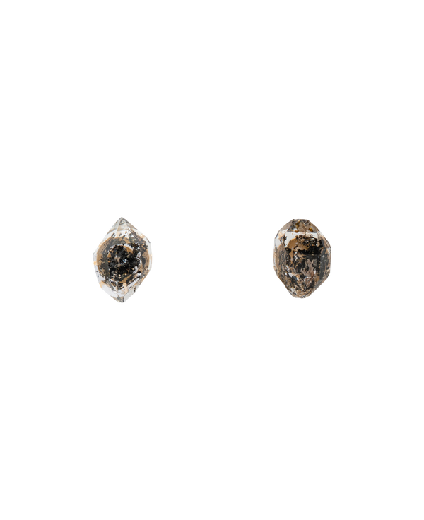 Black Herkimer Diamond Ear Studs