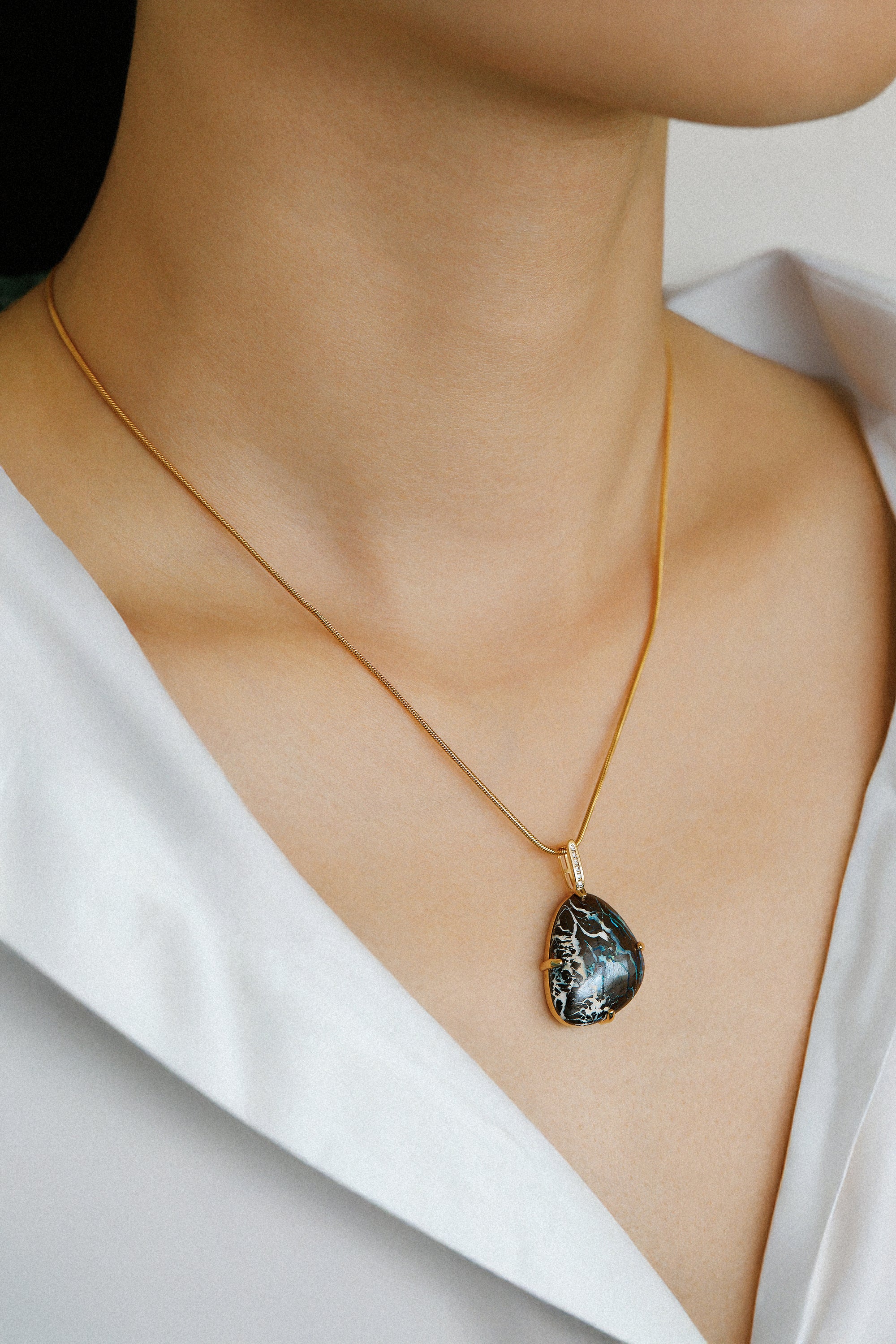 Opal Diamond Pendant