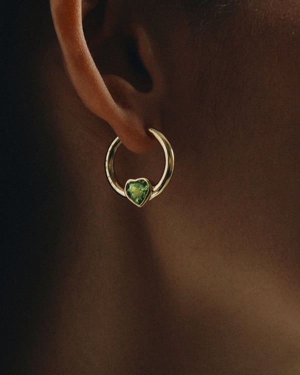 Peridot Heart Earring Loops - Yukimoto