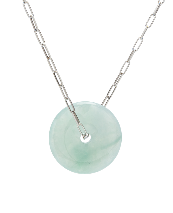 Jadeite Donut Pendant Necklace