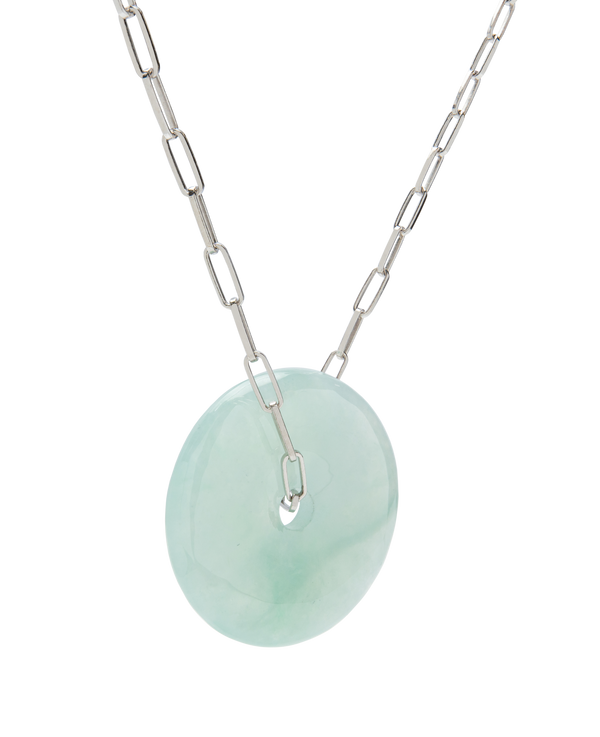 Jadeite Donut Pendant Necklace