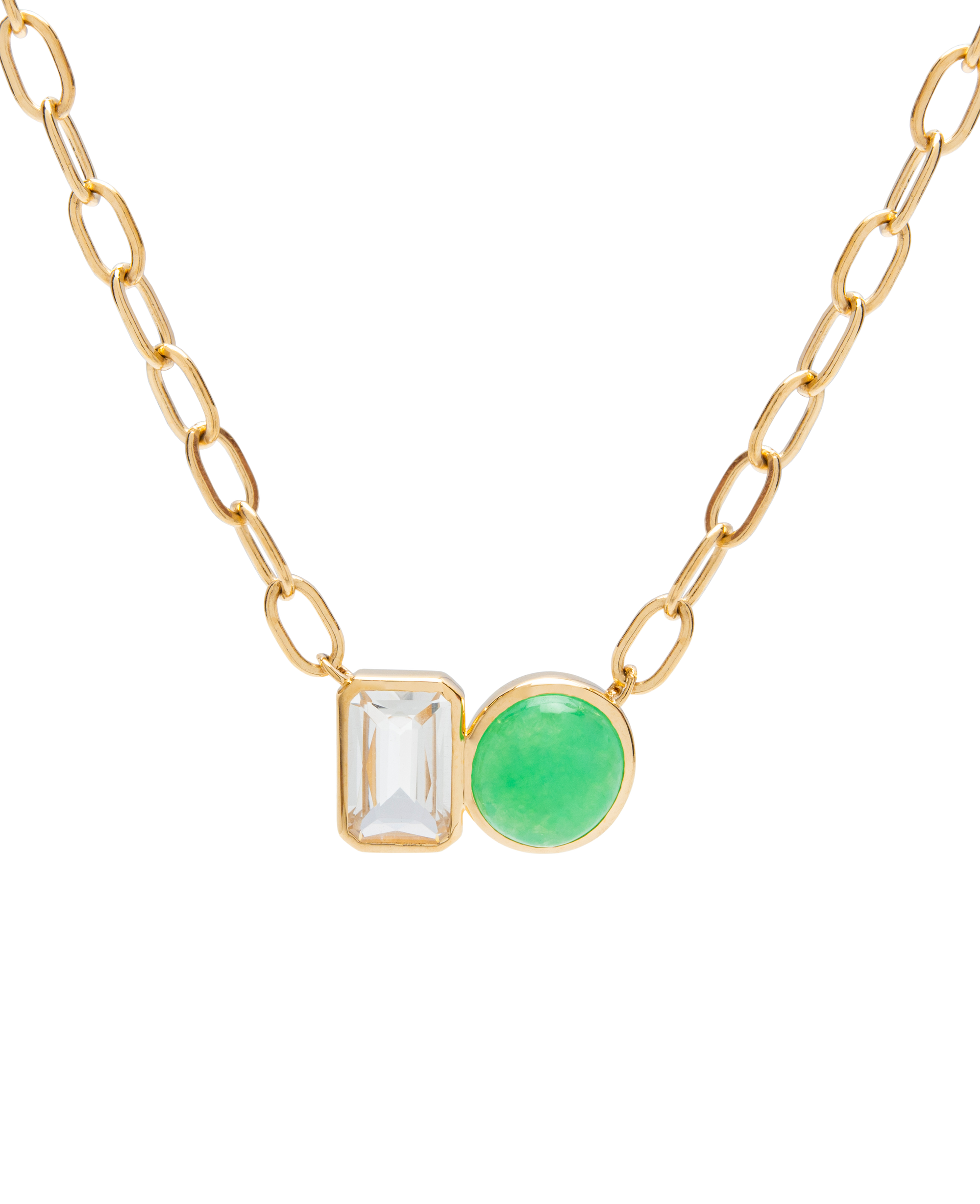 Jadeite x Quartz Necklace 18k