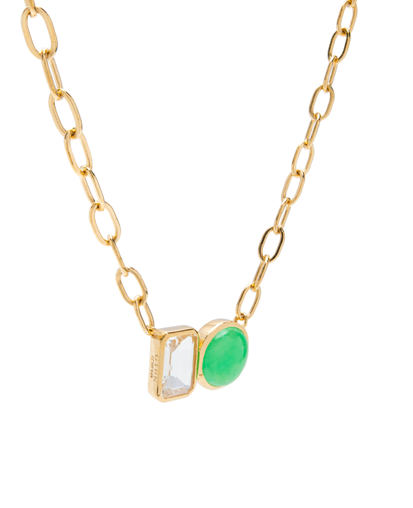 Jadeite x Quartz Necklace 18k