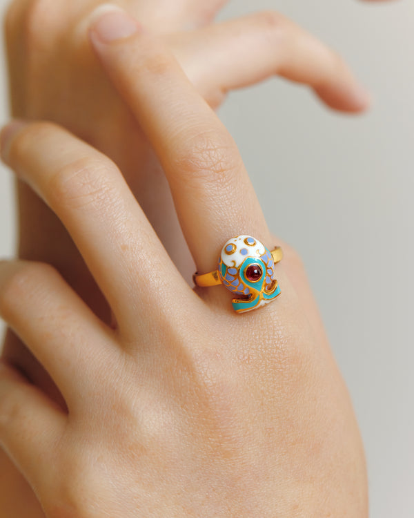 Koi Fish Enamel Ring