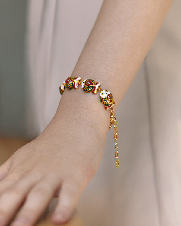 Koi Fish Enamel Bracelet