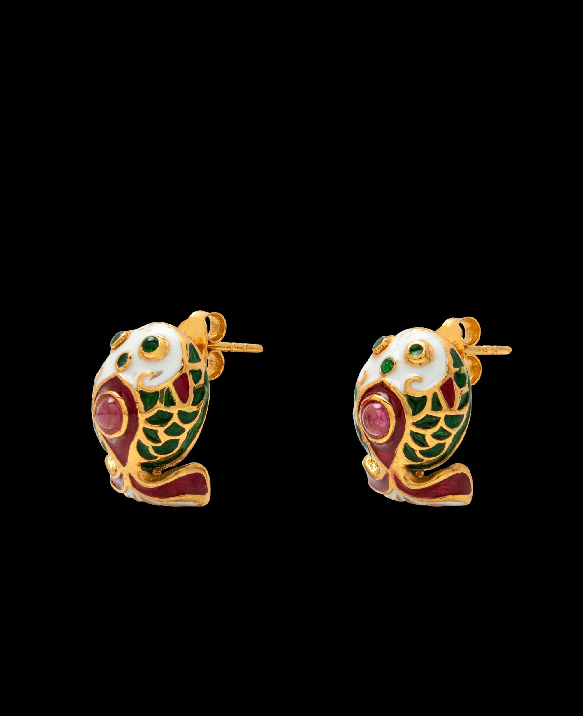 Koi Fish Enamel Ear Studs