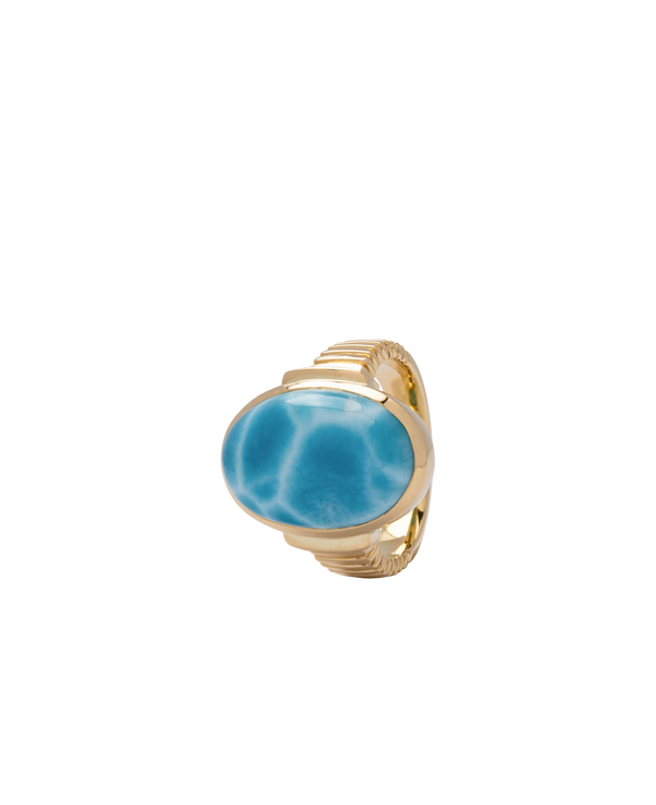 Larimar Henry ring featuring natural Dominican blue gemstone