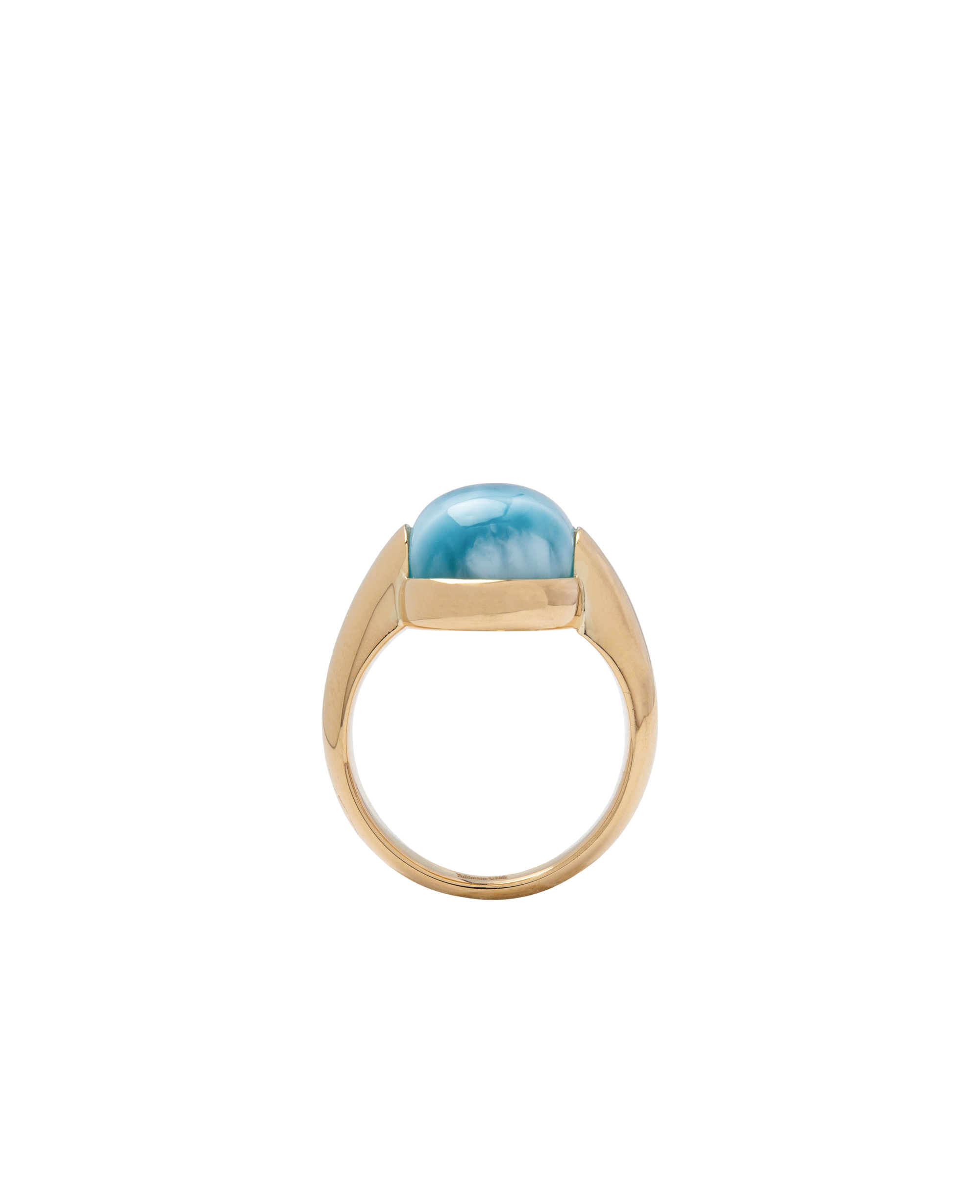Dominican Larimar ring featuring ocean wave patterns