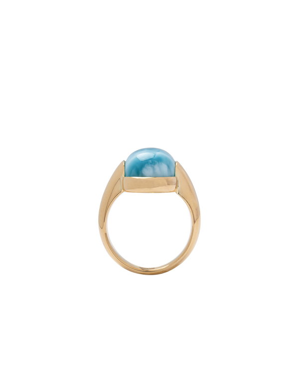 Dominican Larimar ring featuring ocean wave patterns
