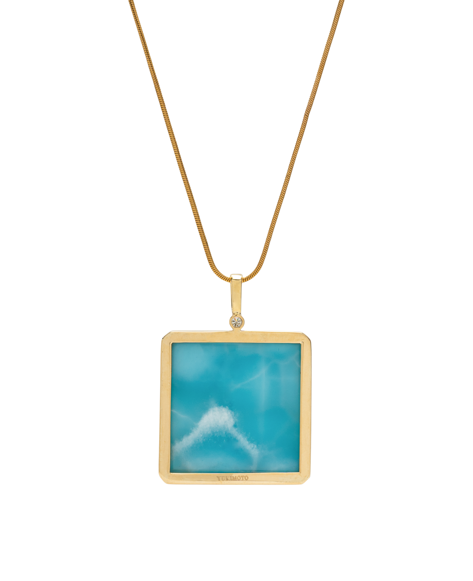 Natural Larimar pendant with vivid ocean blue tones