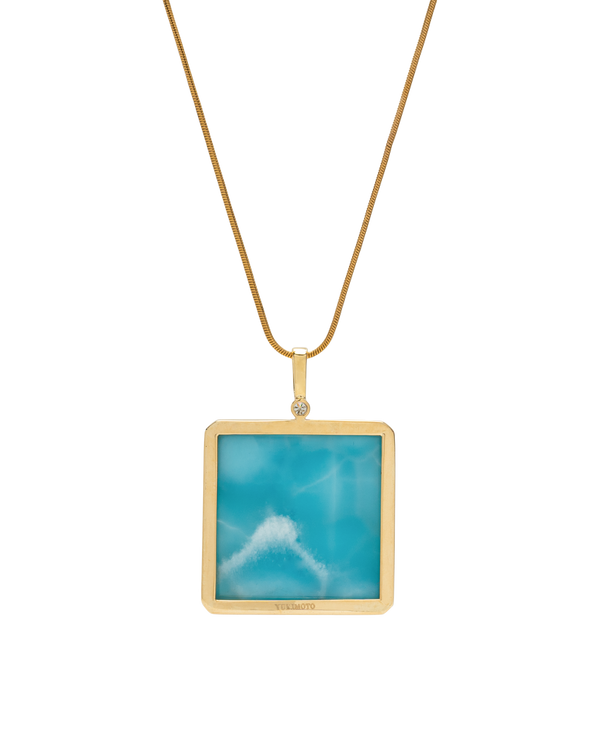 Natural Larimar pendant with vivid ocean blue tones
