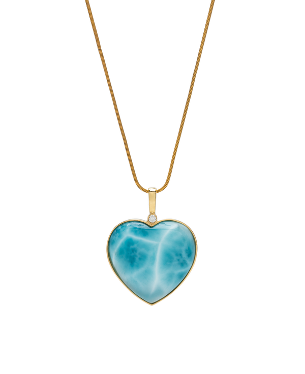 Natural Dominican Larimar gemstone pendant, two-faced design