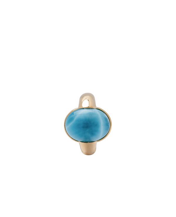 Dominican Larimar ring featuring ocean wave patterns