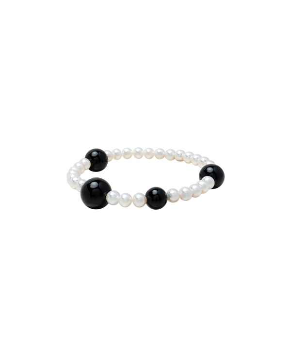 Moon & Midnight Obsidian & Pearl Bracelet