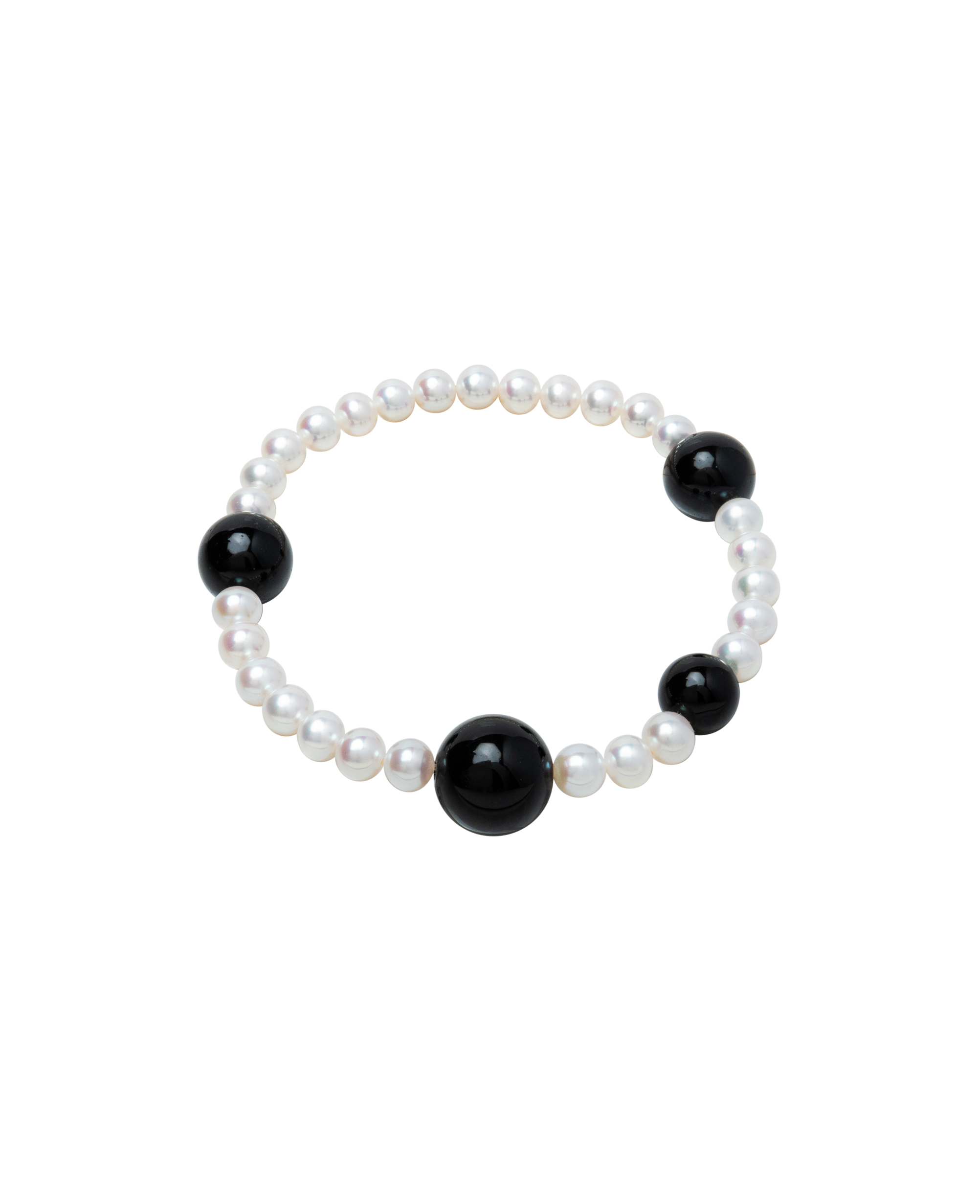 Moon & Midnight Obsidian & Pearl Bracelet