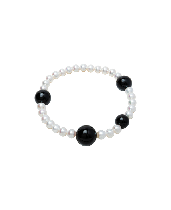 Moon & Midnight Obsidian & Pearl Bracelet
