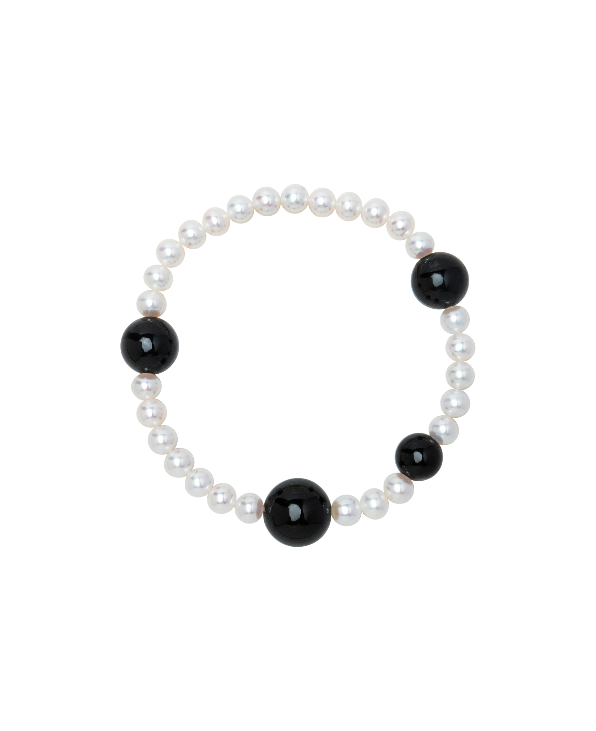 Moon & Midnight Obsidian & Pearl Bracelet