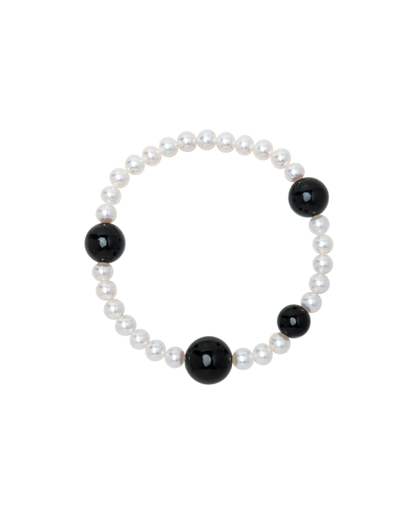 Moon & Midnight Obsidian & Pearl Bracelet